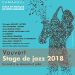 affiche stage de jazz 2018 école de musique de Vauvert