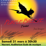 affiche "purple breeze" école de musique de petite camargue