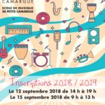 affiche inscriptions 2018/2019 ecole de musique de petite camargue